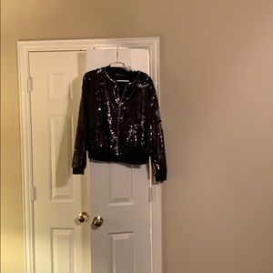 Lularoe Stevie Sequined Bomber Jacket